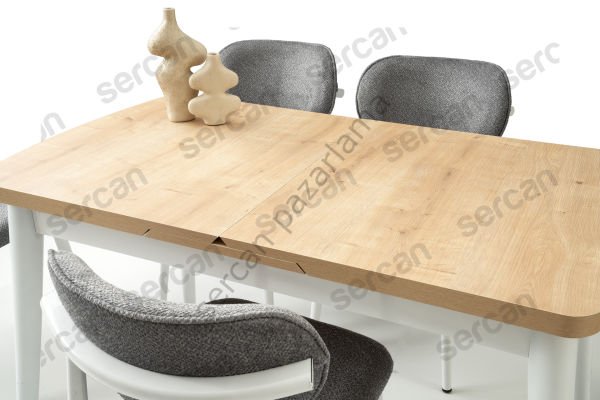 1318-2441 - Kelebek Masa Sandalye Takımı - Meşe/Beyaz
