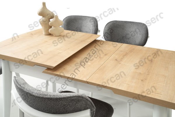 1318-2441 - Kelebek Masa Sandalye Takımı - Meşe/Beyaz