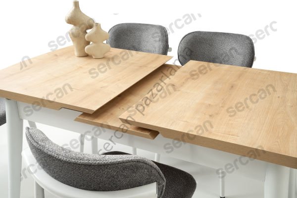 1318-2441 - Kelebek Masa Sandalye Takımı - Meşe/Beyaz