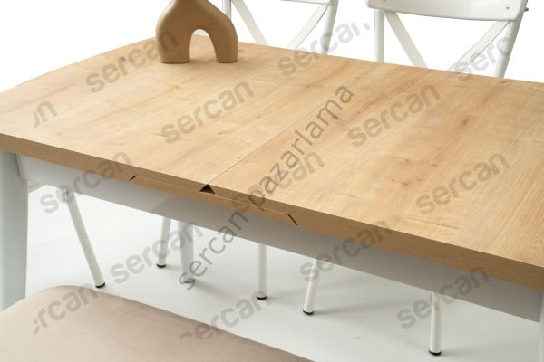 1318-7537-2353 - Kelebek Masa Sandalye Takımı - Meşe/Beyaz