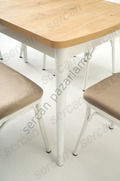 1318-7537-2353 - Kelebek Masa Sandalye Takımı - Meşe/Beyaz