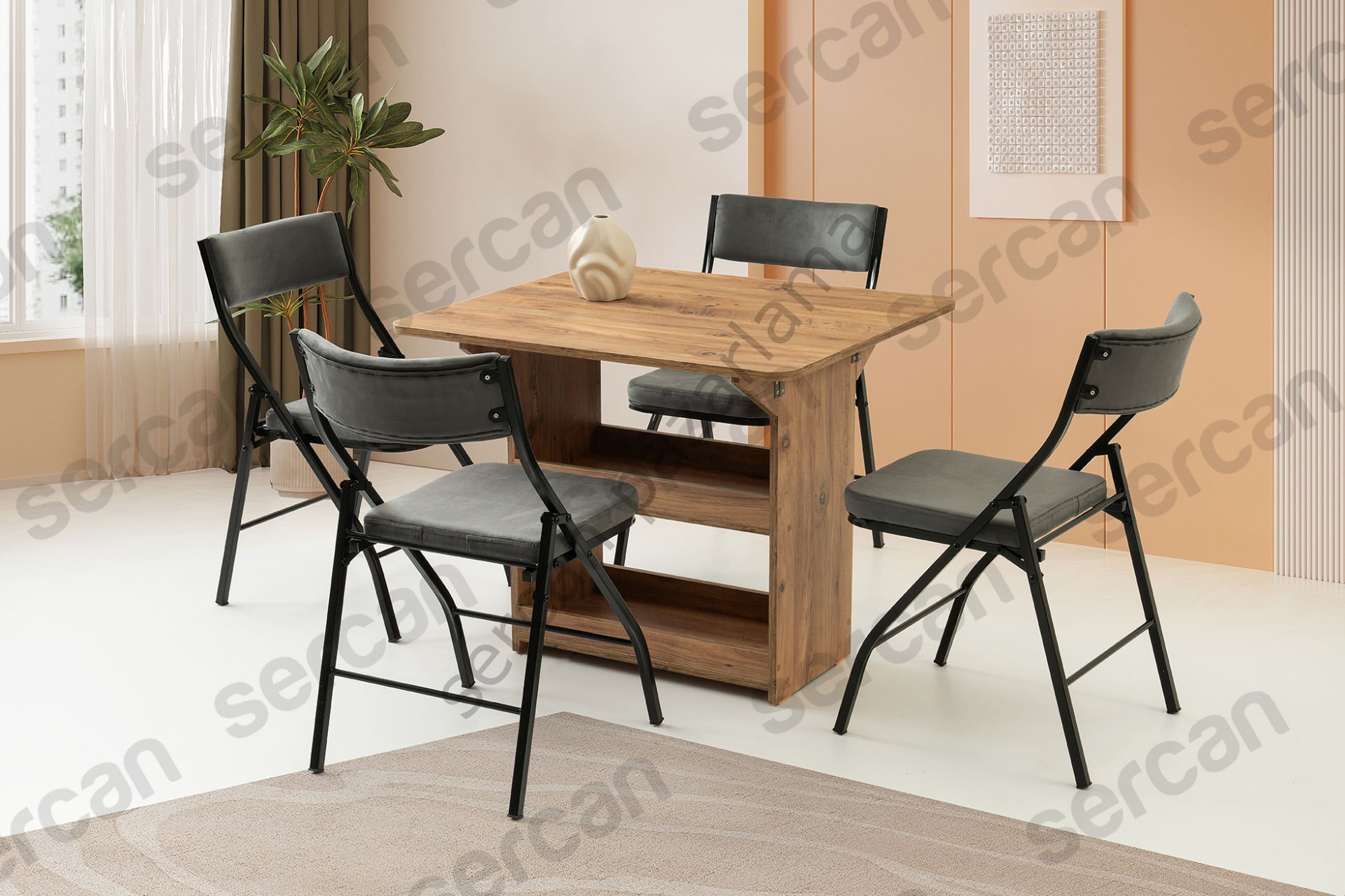 1322-2344 - İzmir Klasik Masa Sandalye Takımı - Çam