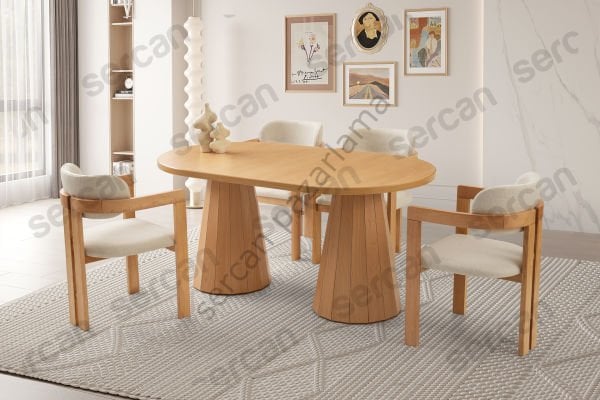 1374-2025 - Lora Masa Sandalye Takımı - Kayın/Naturel