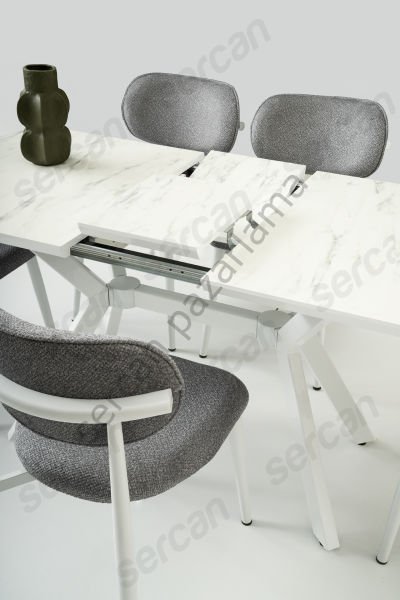 1343 - Venedik Masa 80x130 - Marmo/Beyaz