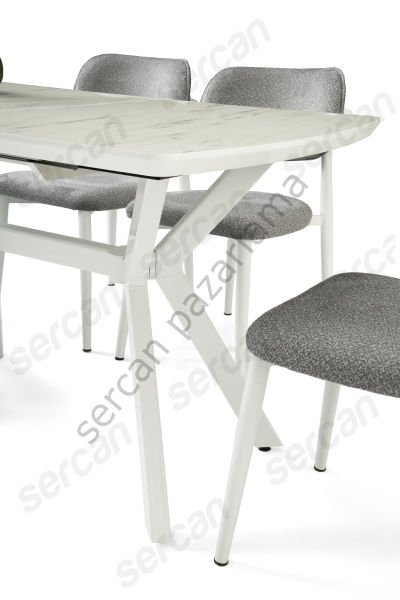 1343 - Venedik Masa 80x130 - Marmo/Beyaz