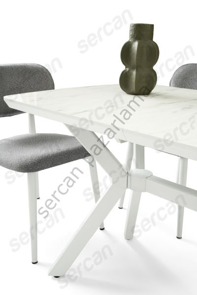 1343 - Venedik Masa 80x130 - Marmo/Beyaz