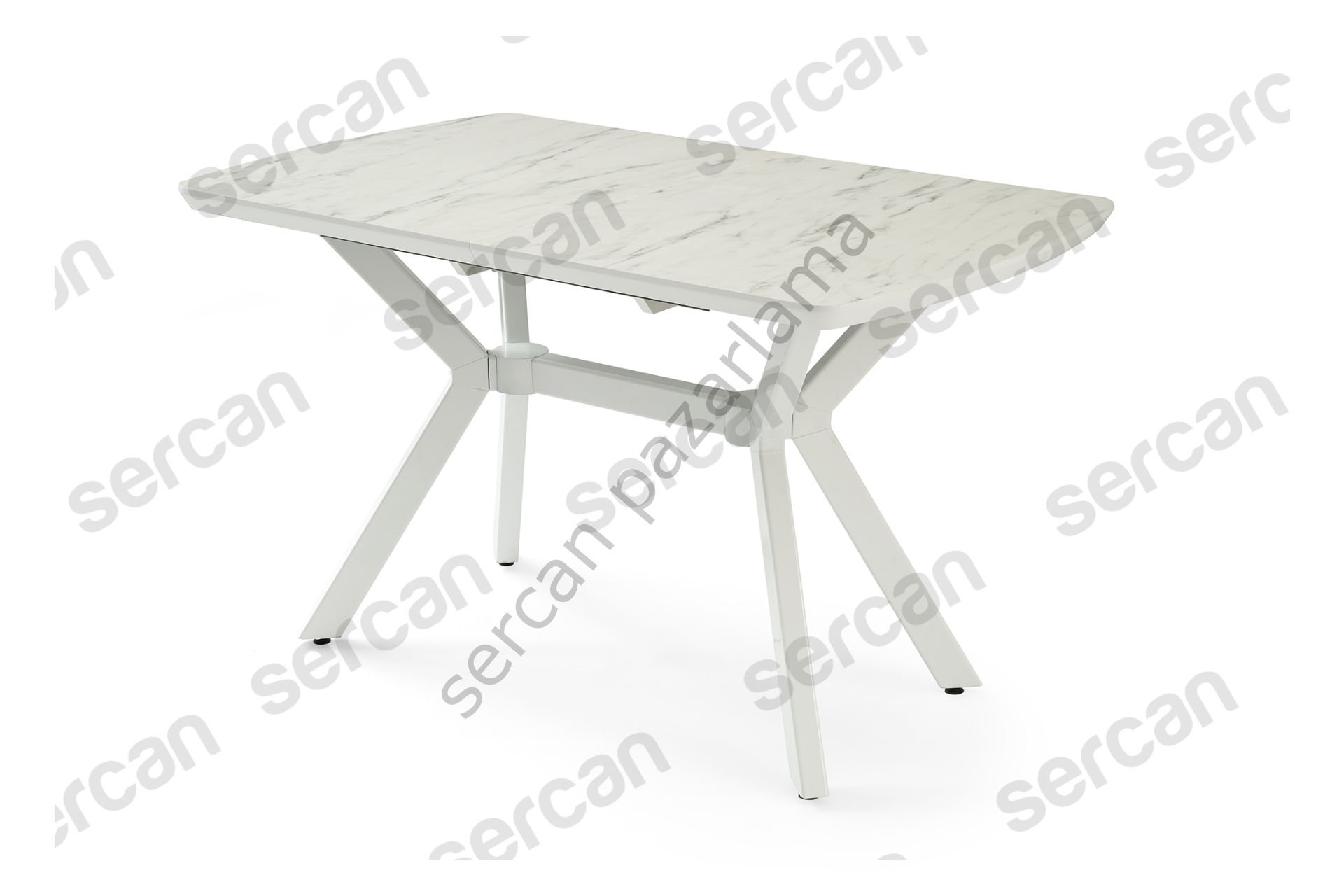 1343 - Venedik Masa 80x130 - Marmo/Beyaz