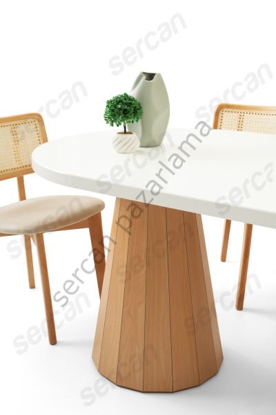 1371 - Lora Masa 90x160 - Beyaz/Naturel