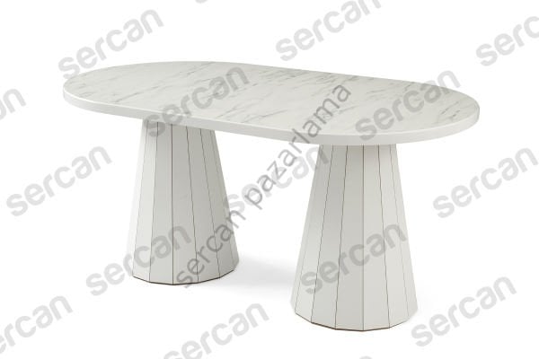 1375 - Lora Masa 90x160 - Marmo/Beyaz