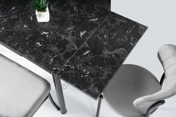 1157 - Smart Masa 70x110 - Siyah Mermer/Siyah