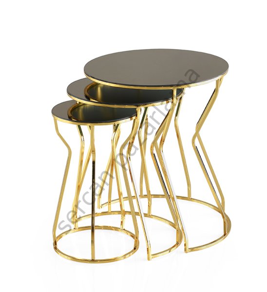 8138 - Lale Sehpa - Gold/Bronz Ayna