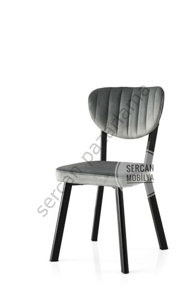 2314 - Elma Sandalye - Siyah/Gri