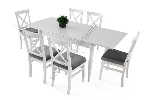 1171-2051 - Didim Masa Sandalye Takımı - Beyaz