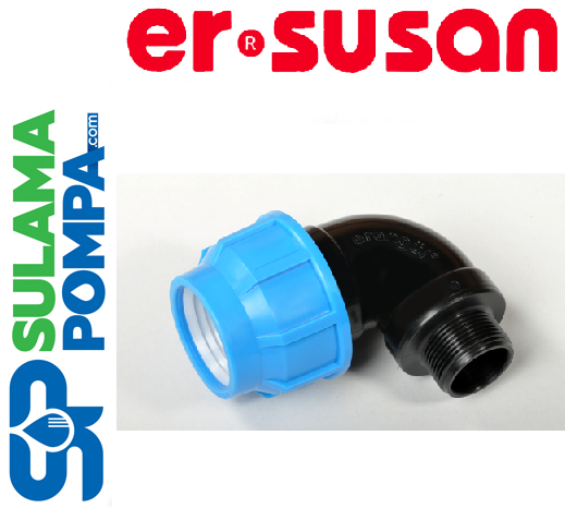 ERSUSAN 50/11/4'' mm DIŞTAN DİŞLİ KABLİN DİRSEK