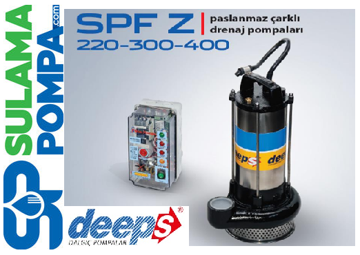 STAR  SPF Z 220 M 2.HP 220W PASLANMAZ ÇARKLI DRENAJ DALGIÇ POMPA+PANO