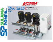 STAR 3xSD 80/8 T 3x1.5 HP 380V ÜÇ POMPALI PAKET HİDROFOR