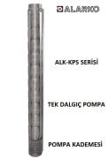 Alarko 6017/10  10Hp  6'' Paslanmaz Çelik Derin Kuyu Tek Dalgıç Pompa (Tek Pompa-Pompa Kademesi) ALK-KPS Serisi