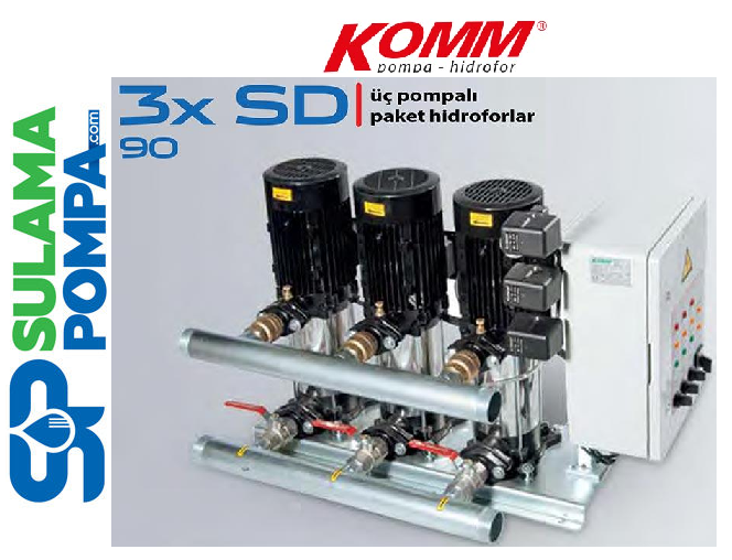 STAR 3xSD 90/4 T 3x2 HP 380V ÜÇ POMPALI PAKET HİDROFOR