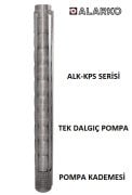 Alarko 6017/22  17.5Hp  6'' Paslanmaz Çelik Derin Kuyu Tek Dalgıç Pompa (Tek Pompa-Pompa Kademesi) ALK-KPS Serisi