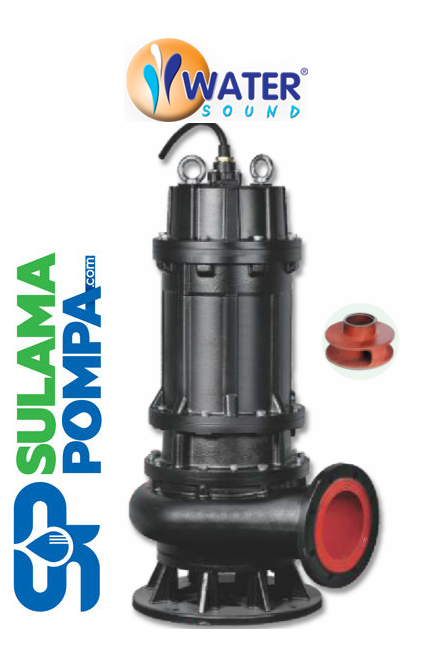 WATER 150WQ130-20-15 - 20 HP 380V DÖKÜM GÖVDELİ YÜKSEK DEBİLİ ATIK SU DALGIÇ POMPA (1450d/d)