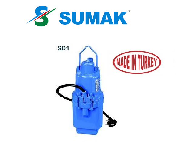 SUMAK SD1 1/2''  20 MT KABLOLU ELEKTROMANYETİK (TİTREŞİMLİ) DALGIÇ POMPA