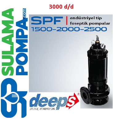 STAR SPF D 2500 T 25.HP 380W AÇIK FANLI PANOLU FOSEPTİK DALGIÇ POMPA