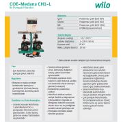 Wilo COE2-Medana CH1-L.206-1  2X0.75kW 220V  Çift Pompalı Paslanmaz Çelik Gövdeli Yatay Paket Hidrofor