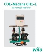 Wilo COE2-Medana CH1-L.207-1  2X0.75kW 220V  Çift Pompalı Paslanmaz Çelik Gövdeli Yatay Paket Hidrofor