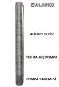 Alarko 6046/24   50Hp  6\'\' Paslanmaz Çelik Derin Kuyu Tek Dalgıç Pompa (Tek Pompa-Pompa Kademesi) ALK-KPS Serisi