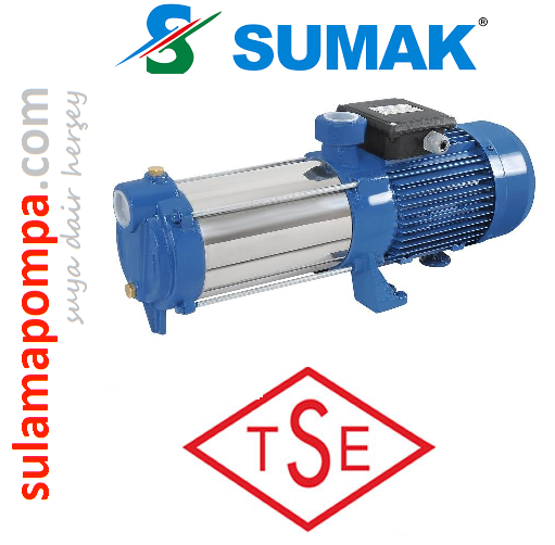 SUMAK SYT6-100/6    1 HP 380V    Yatay Milli Kademeli Pompa