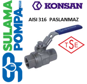 KONSAN DN15 1/2'' AISI 316 PASLANMAZ KÜRESEL VANA