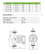 Atlas  VFPUMP 25   DN25  ATL-25-120  Frekans Konvertörlü Sirkülasyon Pompa