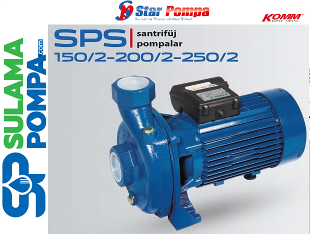 STAR SPS 150/2 T 1.5 HP 380W TEK KADEMELİ SANTRİFÜJ POMPA