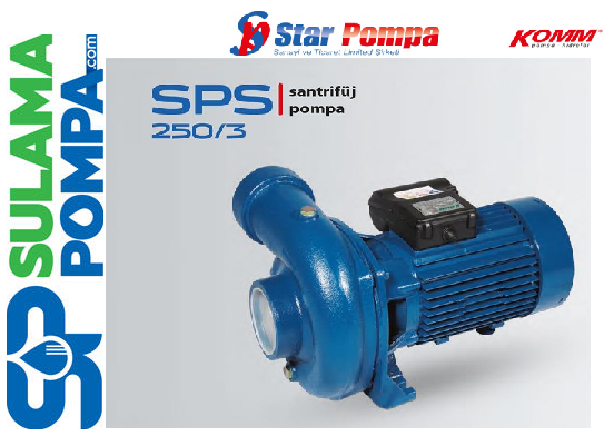 STAR SPS 250/3 T 2. HP 380W TEK KADEMELİ SANTRİFÜJ POMPA