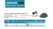 ATLANTİS BLU QB-50   0.5 HP 220V  PREFERİKAL YILDIZ SÜRTME FANLI POMPA (OKYANUS SERİ)