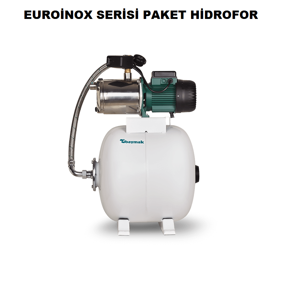 Dab Euroinox 50/50 M  1.36 Hp 220V  50 Lt. Tanklı Süper Sessiz Villa Hidroforu (8 kat-8 daire)