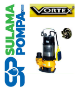 VORTEX VX 80 M- 0.80 HP PASLANMAZ GÖVDELİ AÇIK FANLI DALGIÇ POMPA