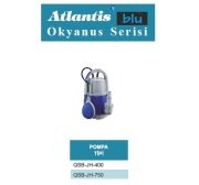 Atlantis Blu QSB-JH-400   400W  220V  Plastik Gövdeli Temiz Su Drenaj Dalgıç Pompa (Alttan Çıkışlı) - OKYANUS SERİ
