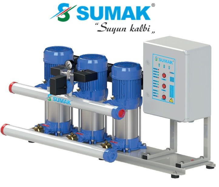 SUMAK, SHT8C-450/12, 4.5HP, 380V, ÜÇ POMPALI, DÜŞEY MİLLİ, KADEMELİ HİDROFOR