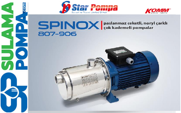 STAR SPINOX 906 M 3.HP 220V PASLANMAZ CEKETLİ NORYL ÇARKLI ÇOK KADEMELİ POMPA