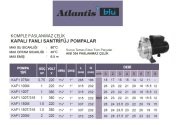 ATLANTİS KAF1 100T/316  1HP 380V KOMPLE PASLANMAZ ÇELİK KAPALI FANLI SANTRİFÜJ POMPA