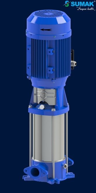 SUMAK SHTPD8-300/10   3 HP 380V   DÜŞEY MİLLİ PASLANMAZ ÇARK VE DİFÜZÖRLÜ INLINE POMPA