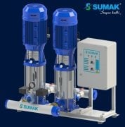 Sumak  SHTPD16 B  750/14     2X5.5 kW  380V  İki Pompalı Düşey Milli Paslanmaz Çark ve Difüzörlü Hidrofor (Krom Hidrofor)