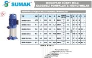 Sumak SHM6-100/6   1Hp 220v Dik Düşey Milli Kademeli Pompa