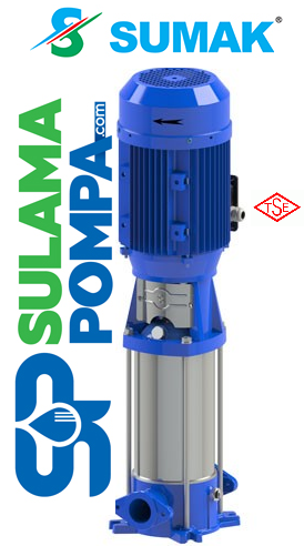 SUMAK SHTPD16-550/8 5.5 HP 380V PASLANMAZ ÇARK VE DİFÜZÖRLÜ İNLİNE POMPA