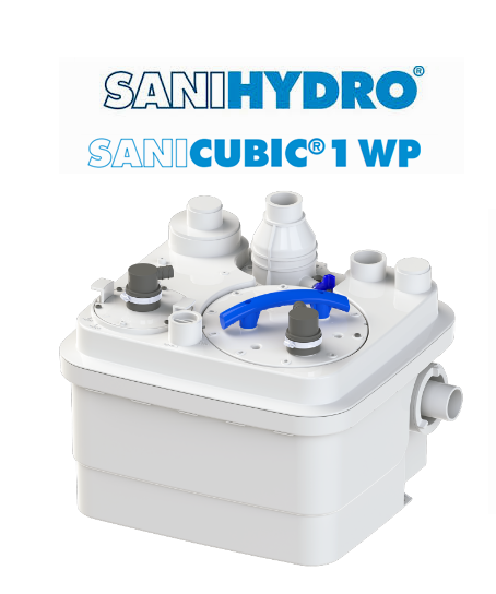 SANİHYDRO SANİCUBİC 1 WP  birden fazla klozet (max 4 adet), banyo, mutfak ve çamaşırhanenin atık suları / TEK POMPA BIÇAKLI MONOFAZE