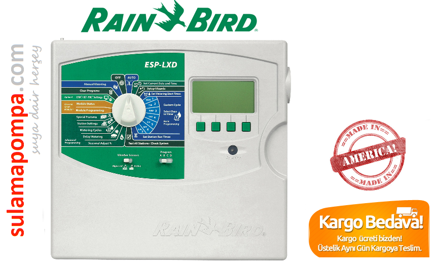 RAINBIRD ESP LXD STANDART 50 İSTASYON KAPASİTELİ (200) İSTASYONA KADAR ARTTIRILABİLİR