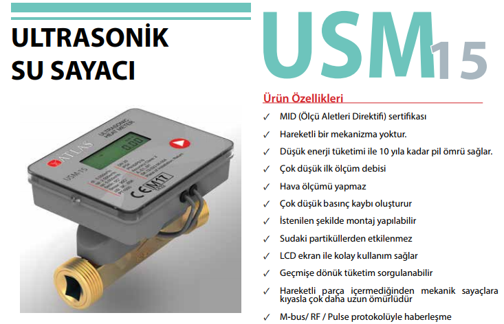 ATLAS USM-15 ULTRASONİK SU SAYAÇLARI