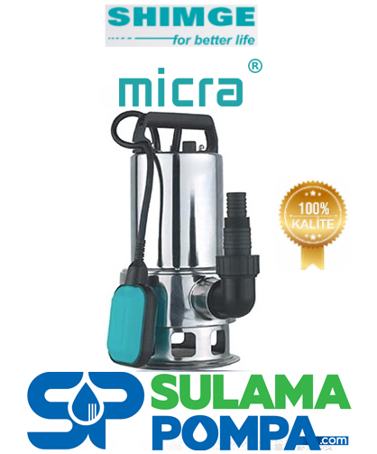 MİCRA CSP750  DİNOX-3 750W 220V AÇIK FANLI PASLANMAZ GÖVDELİ DALGIÇ POMPA