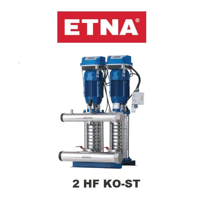 Etna 2HF KO-ST20/7-75     2x10Hp 380V  İki Pompalı Dik Milli Frekans Kontrollü Komple Paslanmaz Çelik Hidrofor